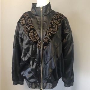 Vintage Quilted Satin Bomber